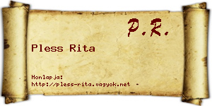 Pless Rita névjegykártya