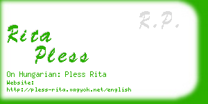 rita pless business card